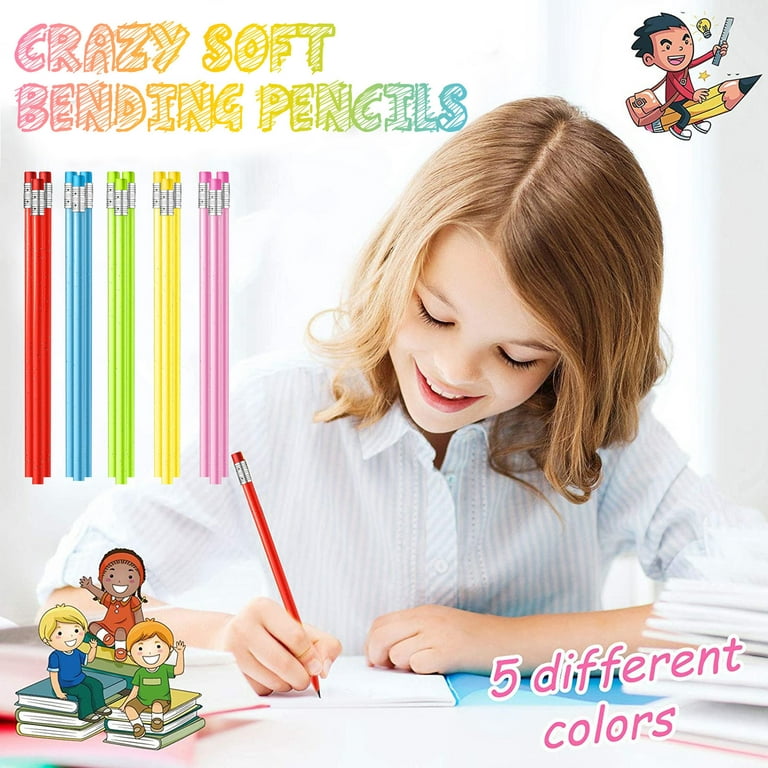 PartyYeah Soft Flexible Bendy Pencils With Eraser Pencil 