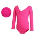 thumbnail image 4 of JAJAHO Girls Long Sleeve Leotard Ballet Dancewear Bodysuits For Kids 2-15 Years Ballerina Outfits V Neck Soft Leotards, 4 of 4
