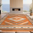 thumbnail image 2 of Design&I 8'x10' Washable Area Rug Boho Southwestern Aztec Mirrored Bands Geometric Border Stripe for Living Room, Family Extra Large Skid-Resistant Low Profile, 2 of 7