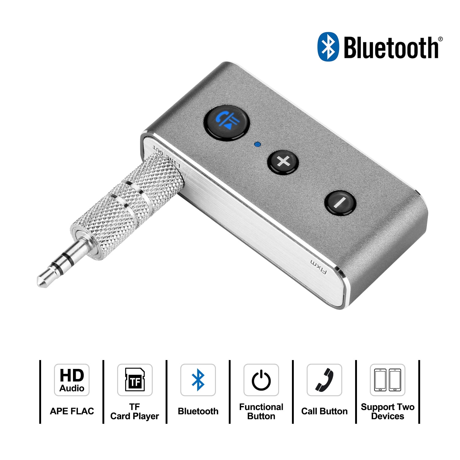 4.2 Portable Wireless Bluetooth Receiver， 3.5mm Stereo Receiver Car