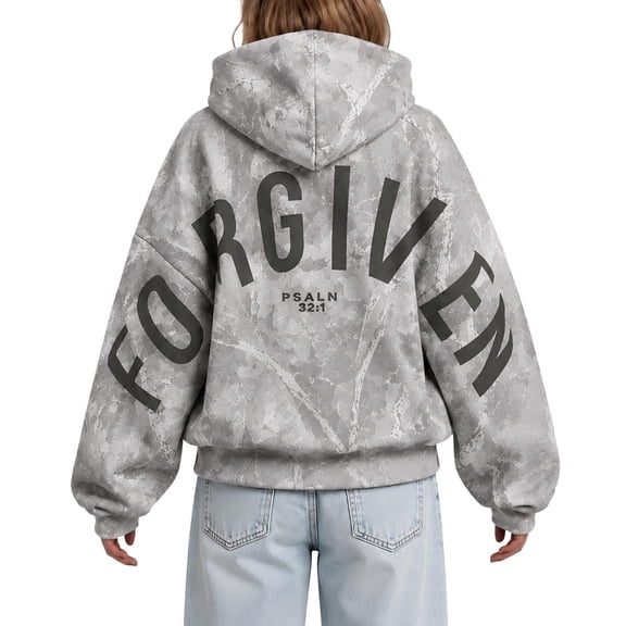 Christian Hoodies for Women Men Maple Leaf Print Forgiven Hoodie, Jesus Hoodies for Women Men Graphic Casual Hooded Sweatshirts Long Sleeve Pullover Hoodies