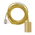 thumbnail image 1 of Globe Electric 69998 Emile 1-Light Plug-In Exposed Pendant, 15-ft Yellow Cloth Cord, In-Line On/Off Rocker Switch, Mellow Socket, 180", 1 of 4