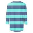 thumbnail image 6 of T Shirts for Women Spring 2026 Crew Neck Casual Basic Tops Fashion Summer 3/4 Sleeve Striped Tee, 6 of 6