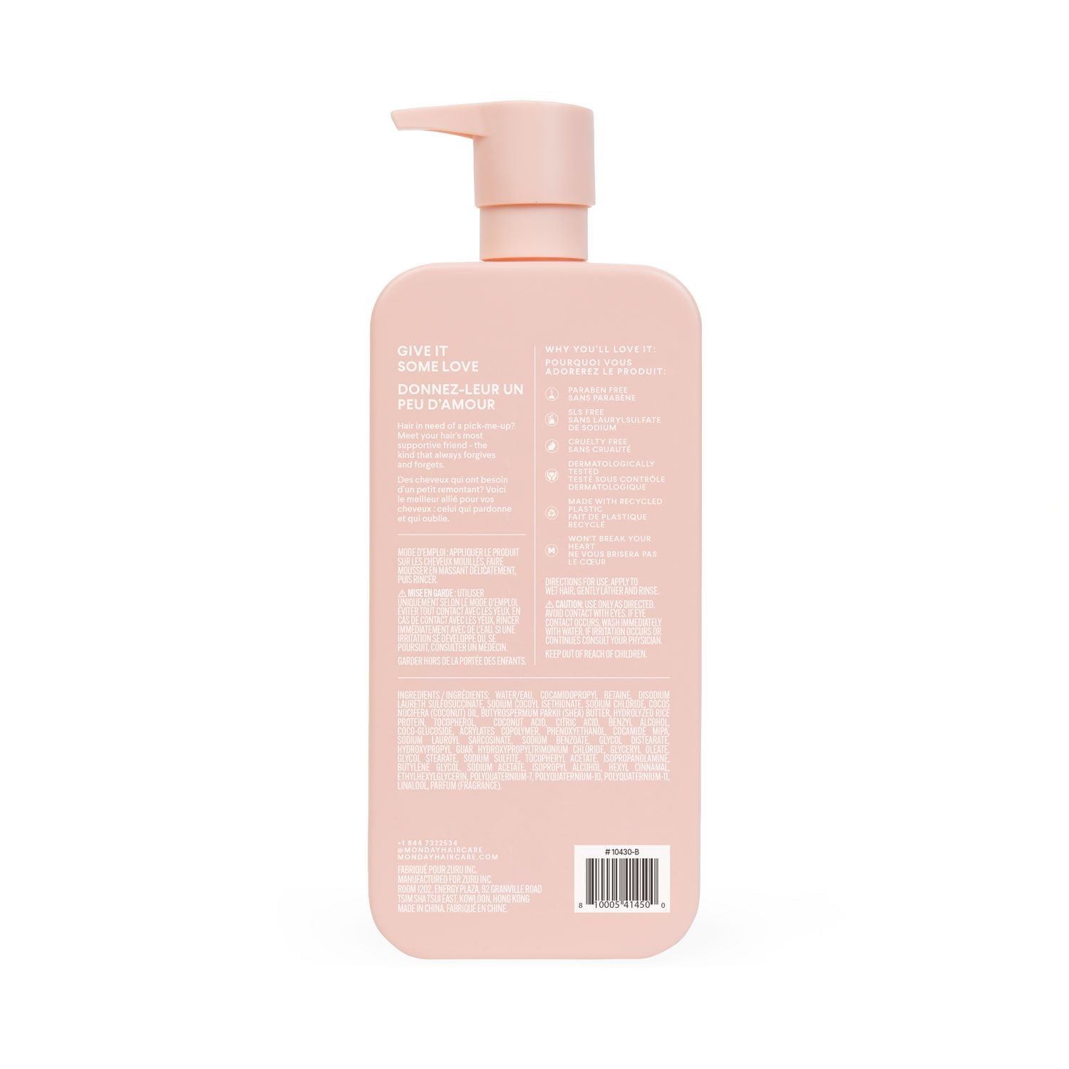 MONDAY Haircare Shampooing hydratant avec acide hyaluronique et beurre de karité pour cheveux secs et ternes 798 mL 798 ml