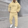 thumbnail image 2 of Dreluolixuan Mens Sweatsuits Sets Long Sleeve Hoodie Jogger Sweatpants Graphic Solid Lightweight Vacation Sweatsuit, 2 of 5