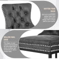 thumbnail image 6 of Summit Living 26 inch Bar Stools Set of 2, Button Back Faux Leather Bar Chairs with Nailhead Trim for Kitchen Dining, Black, 6 of 10