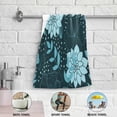 thumbnail image 4 of Flower Leaf Hand Towels 2 PCS, Black Blue Kitchen Towel Ultra Soft and Highly Absorbent,Decorative Fingertip Face Towel for Bathroom Hotel, 28.3"x 14.4", 4 of 4