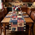 thumbnail image 5 of Tepsmf Independence Day Table Flag Red White Blue Star Striped Floral Print Dining Table Decoration, 5 of 6