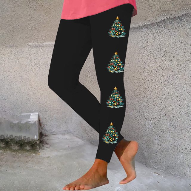 Pantalones moldeadores de moda para mujer, leggings con estampado navideño y pantalones elásticos deportivos para yoga, pantalones para mujer