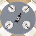 thumbnail image 1 of HAHDAXIA Round Waterproof Table Cover Elastic Tablecloth Vinyl Fitted Table Cover Elastic Edged Plastic Table Cover Fits Tables up to 36"-44" R Silver Grey, 1 of 7