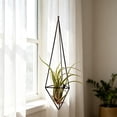 thumbnail image 4 of Geometric Air Plant Holder with Hanging Chain, Metal Hanging Tillandsia Holder, 3 Different Size Macrame Plant Holder, for Small Air Plants Indoor Garden Wall Decor, 4 of 6