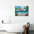 thumbnail image 6 of Shiartex Flamingo Palm Trees Beach Canvas Prints Wall Art Decor 20x16in, 6 of 6