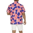 thumbnail image 5 of HAPPY BAY Men's Hawaiian Shirts Short Sleeve Button Down Shirt Mens 4th of July Party Shirts Casual Vacation Summer Patriotic Shirts for Men Funny XXL Stars And Stripes, Red, 5 of 6