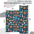 thumbnail image 5 of Football and Basketball Navy Pattern Teens Toddler Nap Mat with Pillow, Sleeping Mat Bag for Preschool Daycare 60"x20", 5 of 6