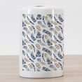thumbnail image 3 of Feather Ceramic Toothbrush Holder, Ornamental Design with Various Sized and Shaped Pattern, Decorative Versatile Countertop for Bathroom, 4.5" X 2.7", Multicolor, 3 of 4