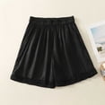 thumbnail image 2 of 9 Piece Shorts Loungewear Women’s Ruffle Home Shorts Elastic Waist Lace Shorts Summer Casual Home Sleepwear Loungewear Bottoms Black XL, 2 of 9
