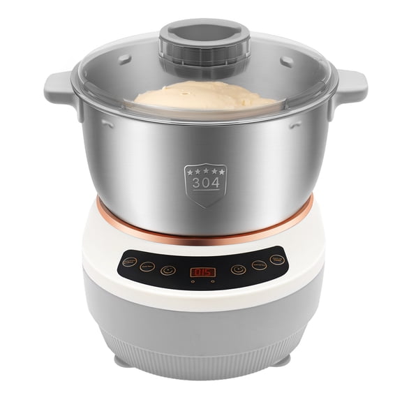 110V 200W Commercial Dough Kneading Machine, 5L 304 Stainless Steel Bowl Touch Control Automatic Dough Mixer for Bakery Canteen Home