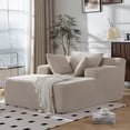 thumbnail image 1 of UTILIA Sillón para Interior, Asiento Profundo Tapizado en Tela de Pana Suave, Diseño Acolchado Envolvente, Espuma de Alta Densidad y Base Antideslizante de Gran Firmeza, Uso Diario, Beige, 1 of 8
