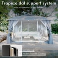 thumbnail image 3 of ENSTVER Gazebo 10x12 with Mosquito Netting & Privacy Screens. Double Roof Design Outdoor Gazebo with Trapezoidal Support System for Patio, Deck, Backyard, Garden & Lawns, 3 of 10