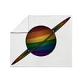 thumbnail image 4 of CafePress - Planet And Rings In LGBTQ Rainbow Pride Flag Color - Soft Fleece Throw Blanket, 50"x60" for All Ages, 4 of 5