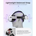 thumbnail image 6 of QQV Battery Head Strap for Oculus Meta Quest 3/3S/2, VR Headset Strap Accessories for Quest 3 with 10000mAh Built-in Rechargeable Battery Pack, 6 of 9