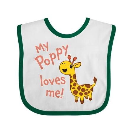 

Inktastic My Poppy Loves me- cute giraffe Gift Baby Boy or Baby Girl Bib
