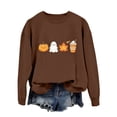thumbnail image 2 of XIYON Womens Sweatshirts Halloween Pumpkin Ghost Print Sweatshirt Crewneck Long Sleeve Soft Cozy Pullover Everyday Comfort, 2 of 3