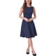 thumbnail image 2 of Vestido sin mangas de corte ajustado para mujer INSPIRE CHIC, con cuello barco, casual, para oficina, talla XS, azul oscuro, 2 of 5