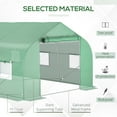 thumbnail image 6 of Outdoor Storage Shed Outsunny 20' x 10' x 7' Walk-in Tunnel Greenhouse with Zippered Mesh Door and 8 Mesh Windows, Gardening Plant Hot House with Galvanized Steel Hoops, Green,Small Storage Shed, 6 of 10
