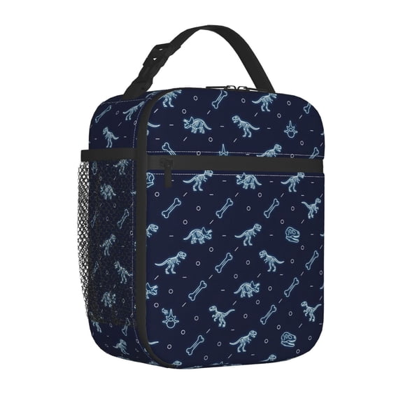 Dinosaurs Skeleton Lunch Bag Reusable Insulated Lunch Box For Women Men Waterproof Lunch Tote Thermal Cooler Lunch Tote Bag For Work Office Travel Picnic