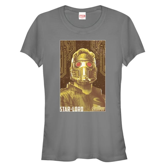 Junior's Marvel Avengers: Infinity War Star-Lord Graphic Tee Charcoal X Large