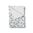 thumbnail image 2 of Dahlia Soft Flannel Fleece Throw Blanket, Colorful Butterfly on Soft Toned Floral Background Repetitive Romantic, Cozy Plush for Indoor and Outdoor Use, 60" x 80", Pink Ceil Blue, by Ambesonne, 2 of 5