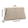 thumbnail image 2 of Grey Long Leather Clutch Wallet With Multi-Compartments, 20.5X4X12Cm Top Grain Cowhide, Rfid Protection For Cards & Cash, 2 of 4