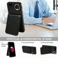 thumbnail image 6 of TECH CIRCLE For iPhone 7/8/SE Wallet Case with Card Holder, Thin Slim PU Leather Finger Ring Kickstand Shockproof Protective Magnetic Women Men Phone Cover for Apple iPhone 7 / 8 / SE 2022 4.7",Black, 6 of 8