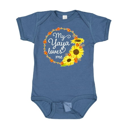 

Inktastic My Yaya Loves Me with Sunflower Wreath Boys or Girls Baby Bodysuit
