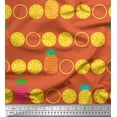 thumbnail image 1 of Soimoi Orange Cotton Jersey Fabric Pine & Lemon Slices Fruits Fabric Prints By Yard 58 Inch Wide, 1 of 3