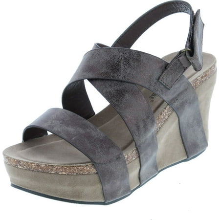 

Pierre Dumas Women s Hester-5 Vegan Leather Strappy Wedge Sandals Bronze 7
