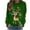 Green1, variant on Aloohaidyvio Christmas Sweatshirt for Womens Oversized Santa Claus Sequins Xmas Top Long Sleeve Crew Neck Loose Fit Pollover Shirts