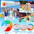 thumbnail image 2 of Paquete de 24 pelotas de playa hinchables con forma de arcoíris de 23 cm de SCIONE para niños, 2 of 7