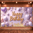 thumbnail image 5 of Decorative Design Banner Light Purple Balloon Cake Decoration Celebration Banner for Birthday Party Photo Shoot Event Decoration, 5 of 9