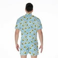 thumbnail image 2 of Cute Cartoon Bee Pattern Short Sleeve Men'S Rompers, Bee Honey Casual Summer Jumpsuits Outfit, 2 of 4