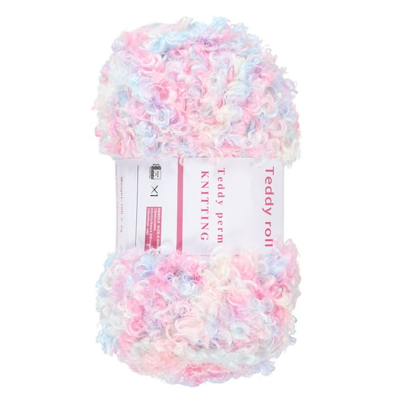 Eyelash Yarn Polyester Yarn Fur Soft Fluffy Chunky Yarn Fuzzy Eyelash Yarn Colorful for Crocheting Knit DIY Clothes Bag - 55Yard/50m, 3.53oz