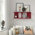 thumbnail image 2 of Ada Home Decor Furniture 32.28" 2 Tier Burgundy Warwick Modern Wall Shelf, 2 of 3