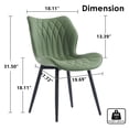 thumbnail image 2 of YOUNIKE Upholstered Dining Chairs Set of 2, Faux Leather Kitchen Chairs, Modern Side Chairs, Wide Curved Back, Metal Legs, Bean Green, 2 of 15