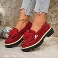 thumbnail image 4 of SACFOF Patent Leather Bow Loafers for Women Comfort Round Toe Slip On Anti Slip Low Chunky Heel Penny Loafers for Work Daily Casual Dressy, 4 of 7