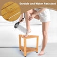 thumbnail image 3 of Repose-pied de Douche 13 Po, Tabouret de Douche en Bambou pour Raser les Jambes, Banc de Douche d'Angle avec Étagère pour Petits Espaces de Douche - Résistant à l'Eau, 3 of 6