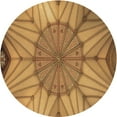 thumbnail image 1 of Ahgly Company Indoor Round Patterned Mahogany Brown Area Rugs, 7' Round, 1 of 6