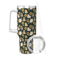 thumbnail image 2 of Sikiie Bear Sunflower Insulated Stainless Water Bottle Lid Travel Mug Cup Insulated Tumblers Cup 40oz Ice Bully With Handle, 2 of 8