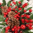 thumbnail image 3 of Langgg Simulation Christmas Pine Cones Wreath Red Berries Door Window Xmas Tree Ring Leaves Semi Rattan Hoop Garland Hotel Navided, 3 of 6