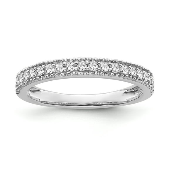 Araiya Fine Jewelry 10K White Gold Diamond Band Ring (1/4 cttw, I-J Color,I2-I3 Clarity) Size 8